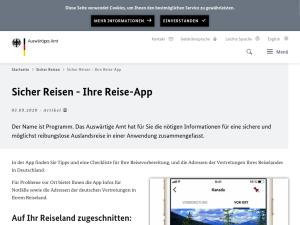 Cover: Sicher Reisen - Ihre Reise-App - Auswärtiges Amt