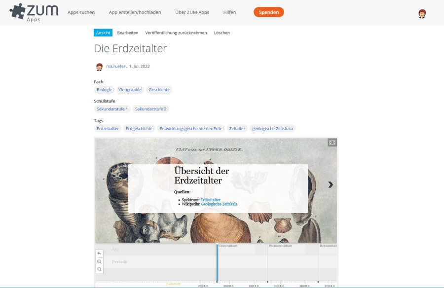 Cover: Die Erdzeitalter | ZUM-Apps