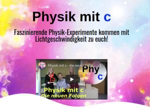 Cover: Physik mit c – Faszinierende Physik-Experimente kommen mit Lichtgeschwindigkeit zu euch