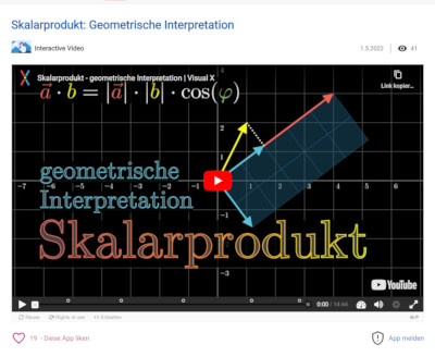 Cover: Skalarprodukt: Geometrische Interpretation | ZUM-Apps