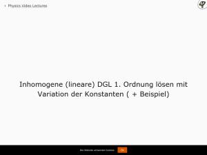 Cover: Inhomogene (lineare) DGL 1. Ordnung lösen mit Variation der Konstanten