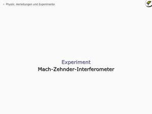 Cover: Mach-Zehnder-Interferometer - Experiment