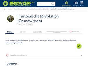 Cover: Französische Revolution (Grundwissensquiz) | Memucho