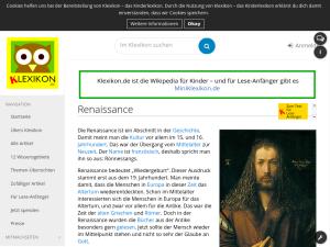 Cover: Renaissance – Klexikon – das Kinderlexikon