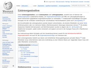 Cover: Linienorganisation - wikipedia.org