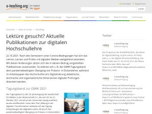 Cover: Lektüre gesucht? Aktuelle Publikationen zur digitalen Hochschullehre — e-teaching.org