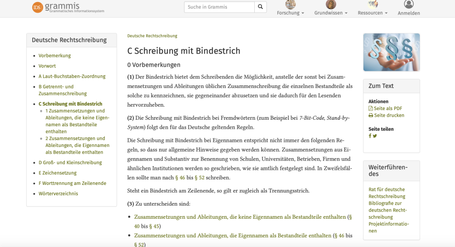 Cover: Schreibung mit Bindestrich - Amtliches Regelwerk 