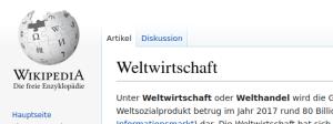 Cover: Weltwirtschaft - wikipedia.org