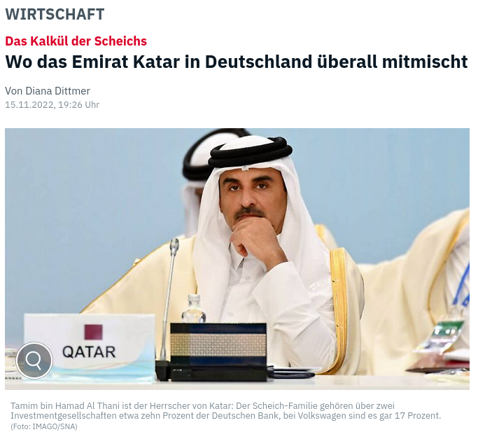 Cover: Das Kalkül der Scheichs: Wo das Emirat Katar in Deutschland überall mitmischt - n-tv.de