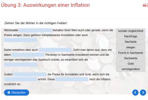 Cover: Übung 3: Auswirkungen einer Inflation — Landesbildungsserver Baden-Württemberg