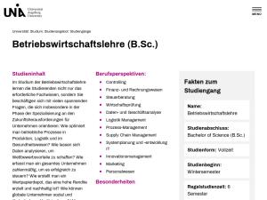 Cover: Betriebswirtschaftslehre (B.Sc.) an der Universität Augsburg - ein Beispiel