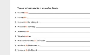 Cover: Pronombre directo | Übung und Übersetzung