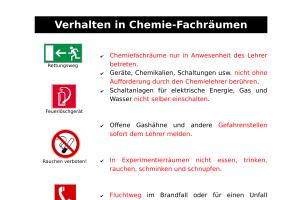 Cover: Informationsblatt Verhalten in Chemie-Fachräumen