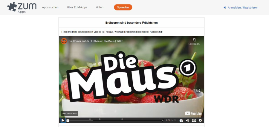 Cover: Die Erdbeere | ZUM-Apps