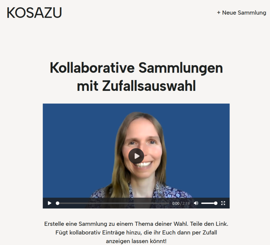 Cover: KOSAZU – Kollaborative Sammlungen mit Zufallsauswahl