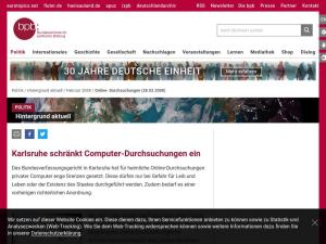 Cover: Karlsruhe schränkt Computer-Durchsuchungen ein