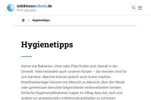 Cover: Infografiken Hygienetipps | indektionsschutz.de