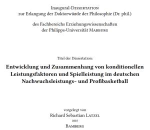 Cover: Leistungsfaktoren und Spielleistung im Basketball