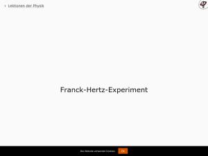 Cover: Der Franck-Hertz-Versuch