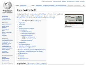 Cover: Preis (Wirtschaft) - wikipedia.org