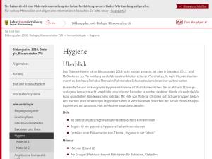 Cover: Hygiene im Bildungsplan | Lehrerinnenfortbildung Baden Württemberg