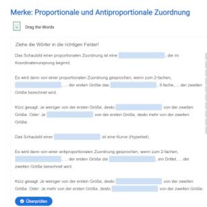 Cover: Merke: Proportionale und Antiproportionale Zuordnung | ZUM-Apps