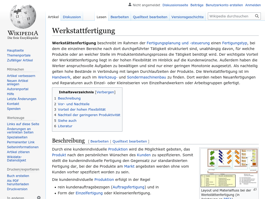 Cover: Werkstattfertigung - wikipedia.org