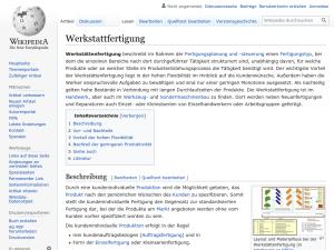 Cover: Werkstattfertigung - wikipedia.org