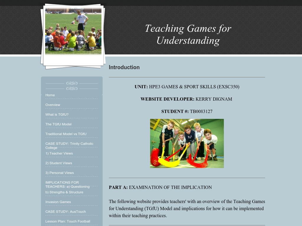 Cover: Teaching Games for Understanding - Home