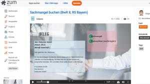 Cover: Sachmangel buchen (BwR 8, RS Bayern) | ZUM-Apps