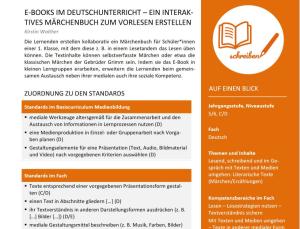 Cover: E-Books im Deutschunterricht – Ein interaktives Märchenbuch zum Vorlesen erstellen