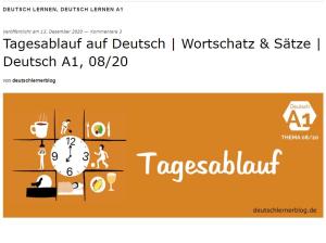 Cover: Tagesablauf auf Deutsch | Wortschatz und Sätze