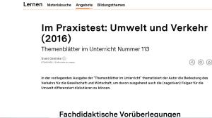 Cover: Im Praxistest: Umwelt und Verkehr (2016) | bpb.de