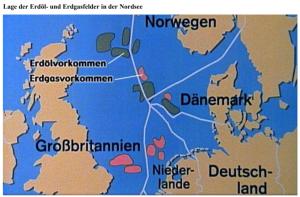 Cover: Lage der Erdöl- und Erdgasfelder in der Nordsee