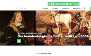 Cover: Das brandenburgische Toleranzedikt von 1664