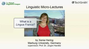 Cover: SOC_010 - Linguistic Micro-Lectures: Lingua Franca