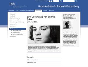Cover: 100. Geburtstag von Sophie Scholl am 9. Mai 2021