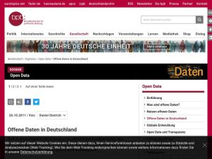 Cover: bpb.de - Open Data - Offene Daten In Deutschland
