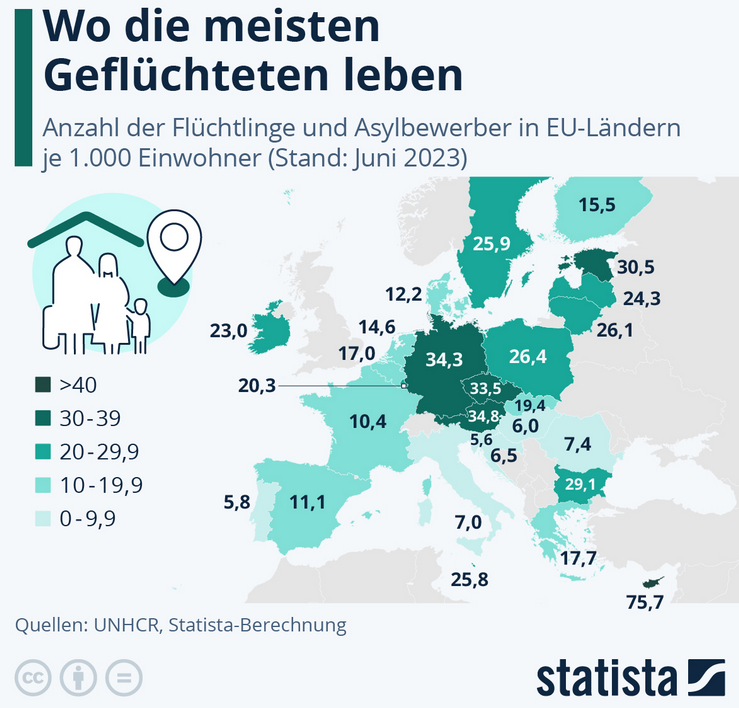 Cover: Infografik: Wo leben die meisten Geflüchteten? | Statista
