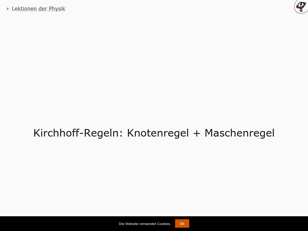 Cover: Kirchhoff-Regeln: Knoten- und Maschenregel