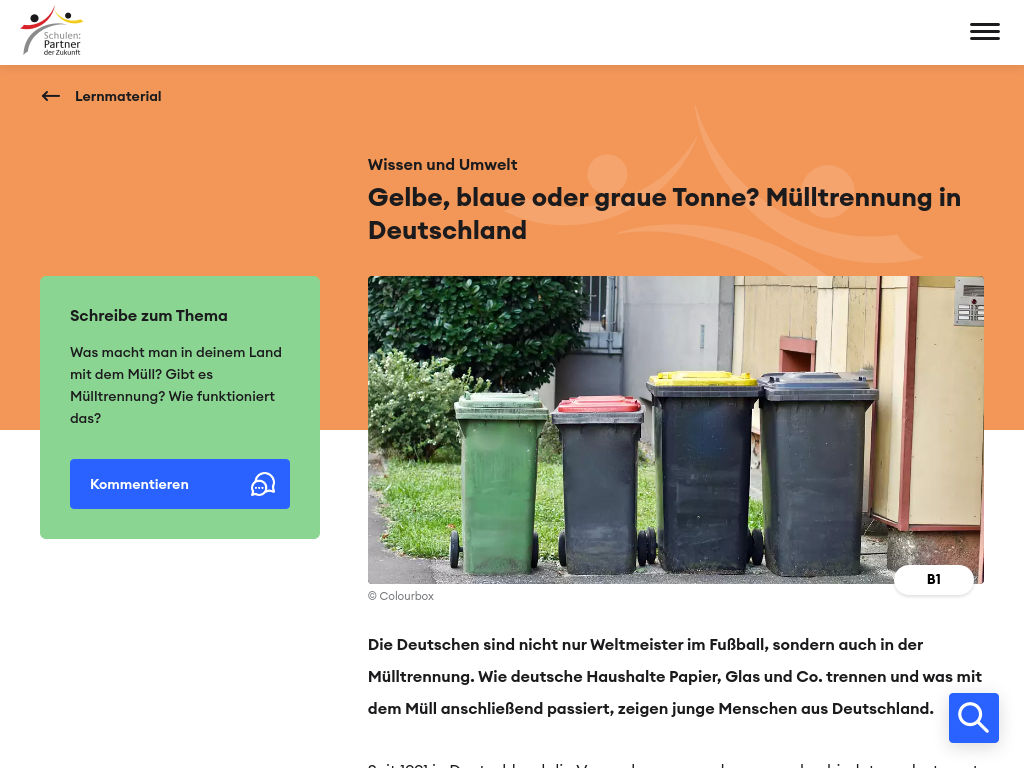 Cover: Gelbe, blaue oder graue Tonne?  | Mülltrennung in Deutschland