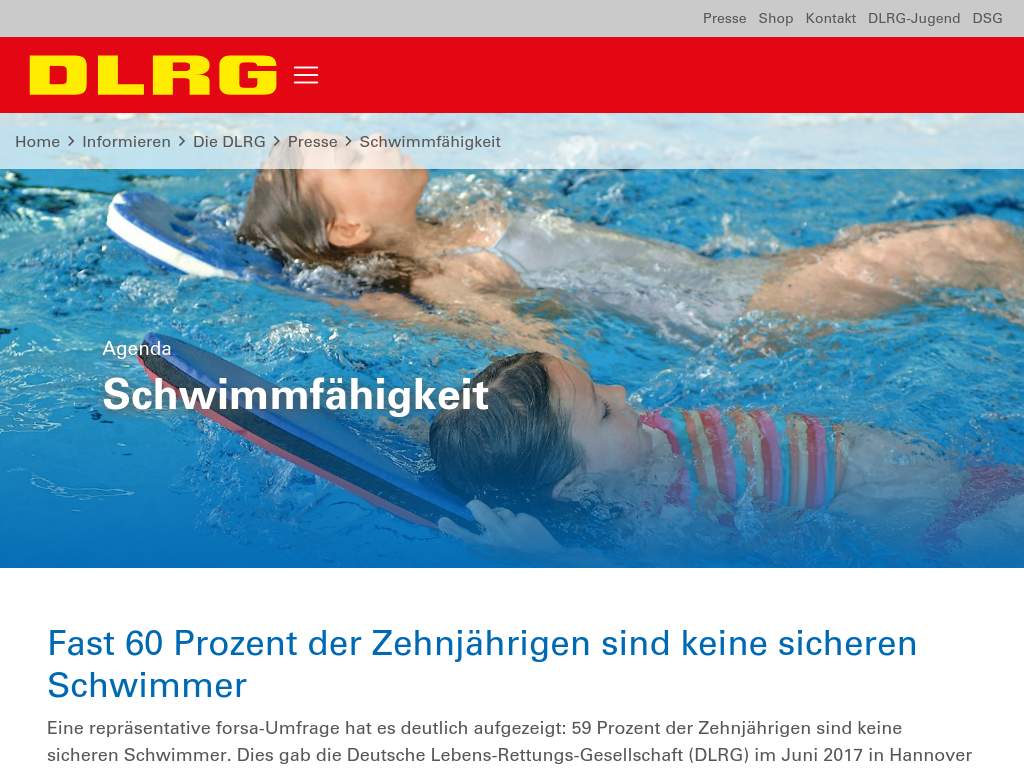 Cover: Schwimmfaehigkeit | DLRG e.V.