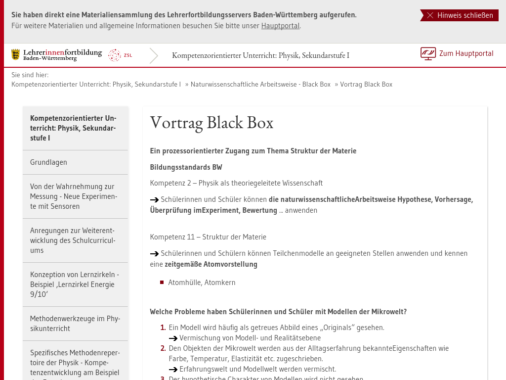 Cover: Vortrag: Black Box im Unterricht