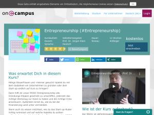Cover: Entrepreneurship - Kurs - oncampus.de