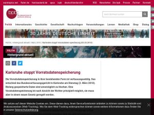 Cover: Karlsruhe stoppt Vorratsdatenspeicherung