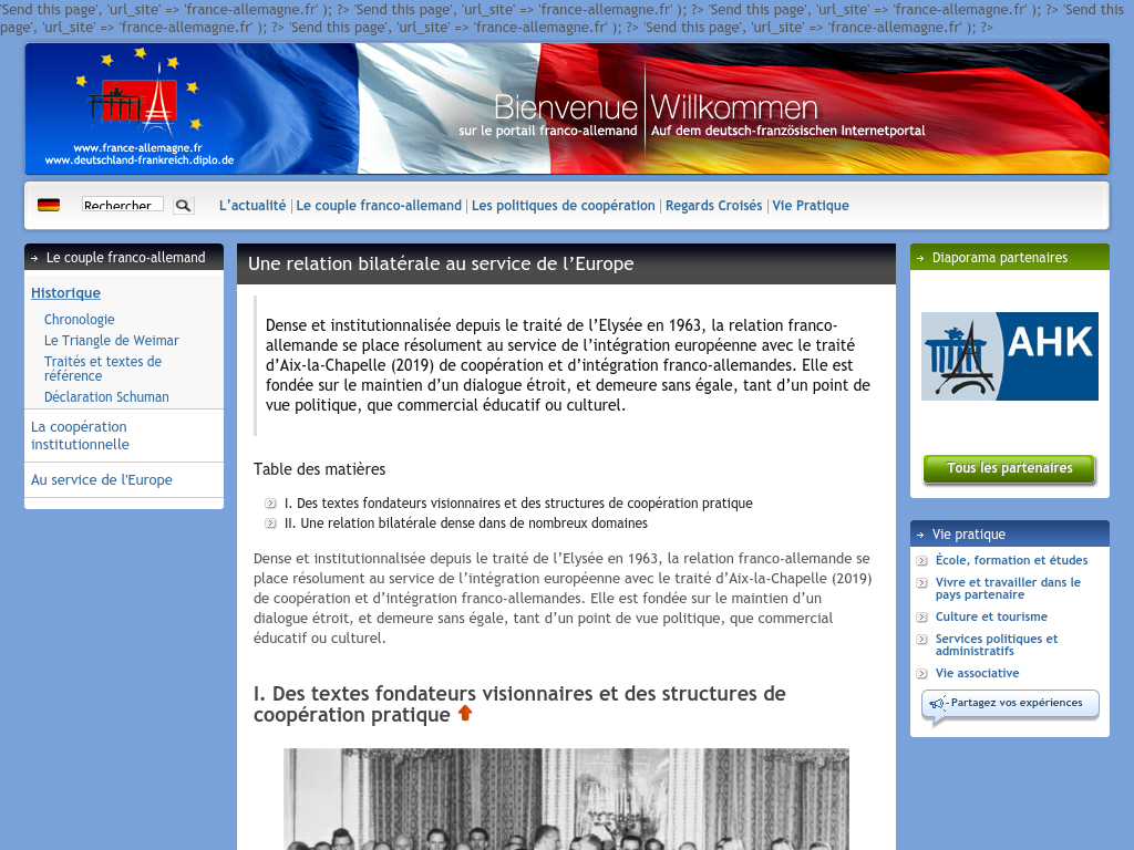 Cover: Une relation bilatérale au service de l’Europe - France-Allemagne.fr