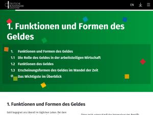 Cover: Funktionen und Formen des Geldes - Geld und Geldpolitik - Deutsche Bundesbank