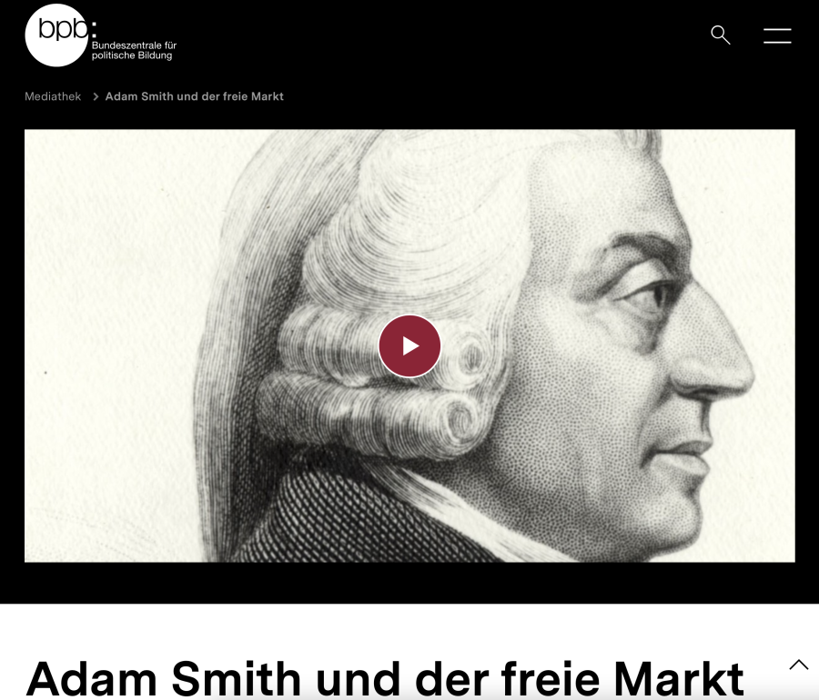 Cover: Adam Smith und der freie Markt - bpb