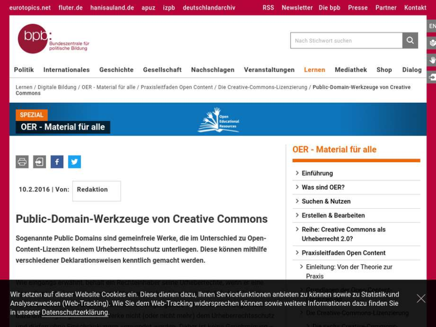 Cover: Public-Domain-Werkzeuge von Creative Commons
