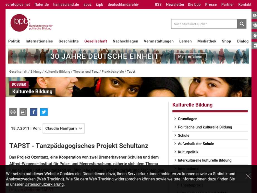 Cover: TAPST - Tanzpädagogisches Projekt Schultanz
